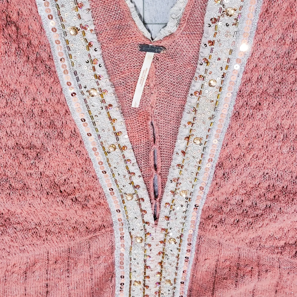 Free People Knit Sequin Detailed Dress Size Large